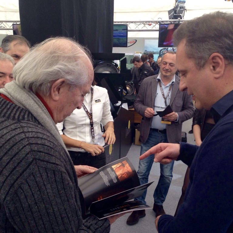 Pino-Coduti-e-Vittorio-Storaro-a-CineCittà Pino Coduti con il premio Oscar Vittorio Storaro