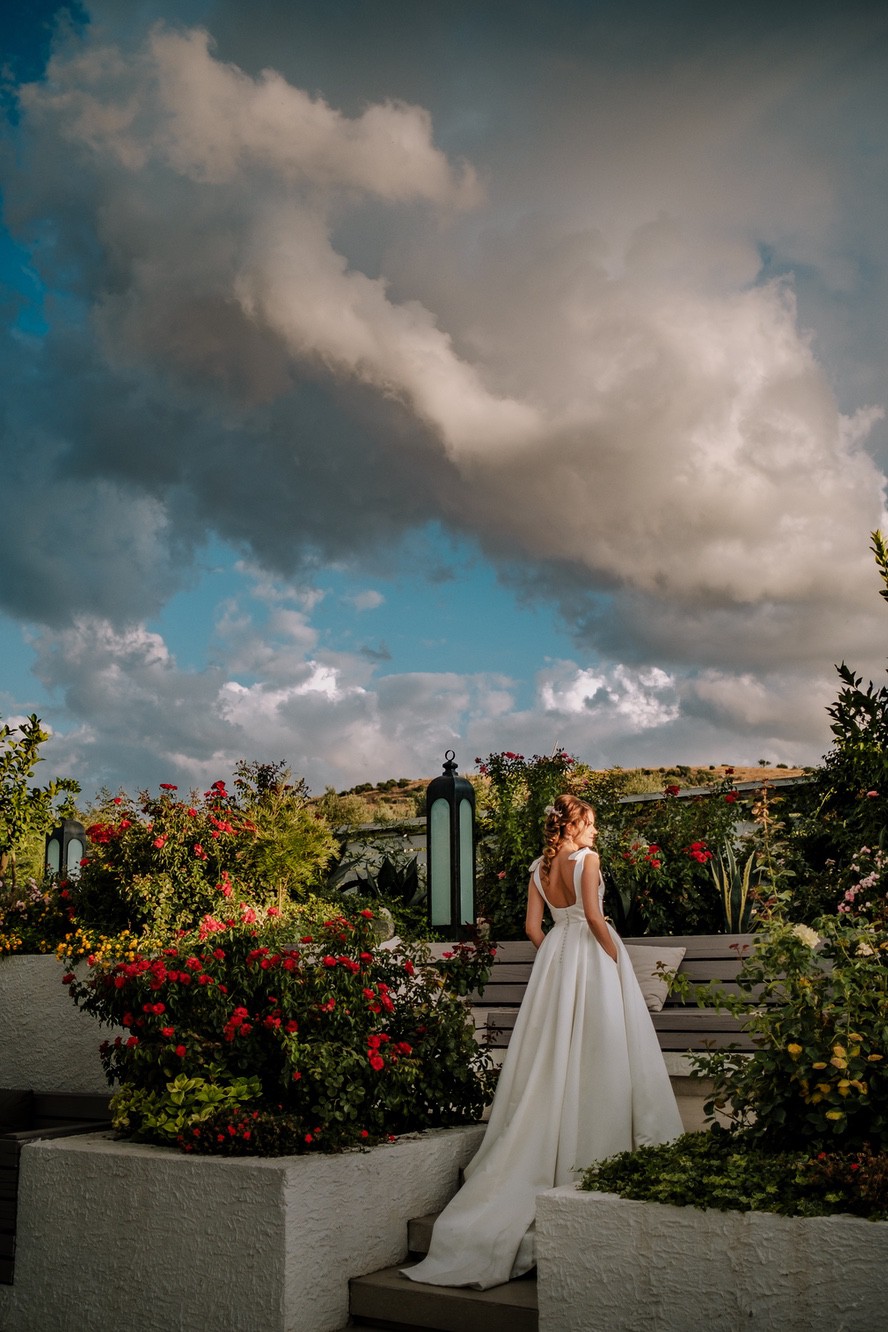 Scatto fotografico professionale di una sposa presso Villa Carafa