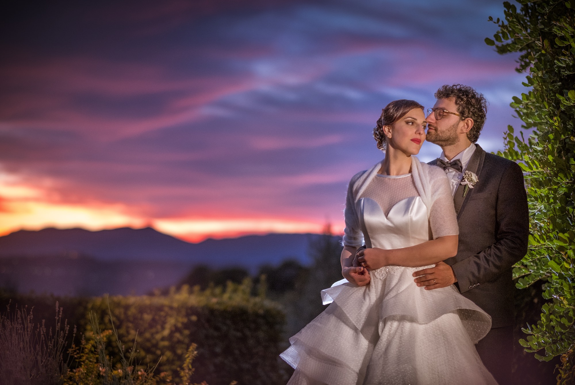 sposi e fotografia di tramonti