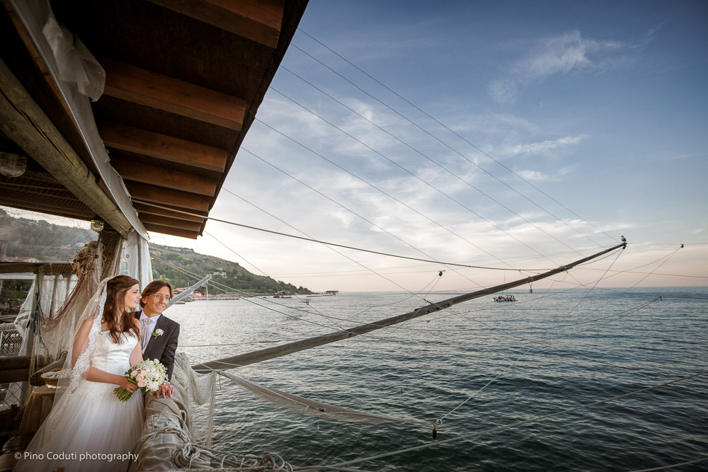 Matrimonio in Abruzzo, fotografie di sposi alla costa dei trabocchi di vasto