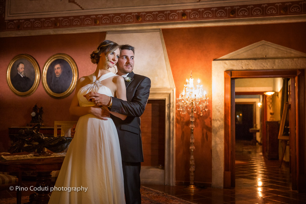 Fotografie degli sposi a Villa Carafa