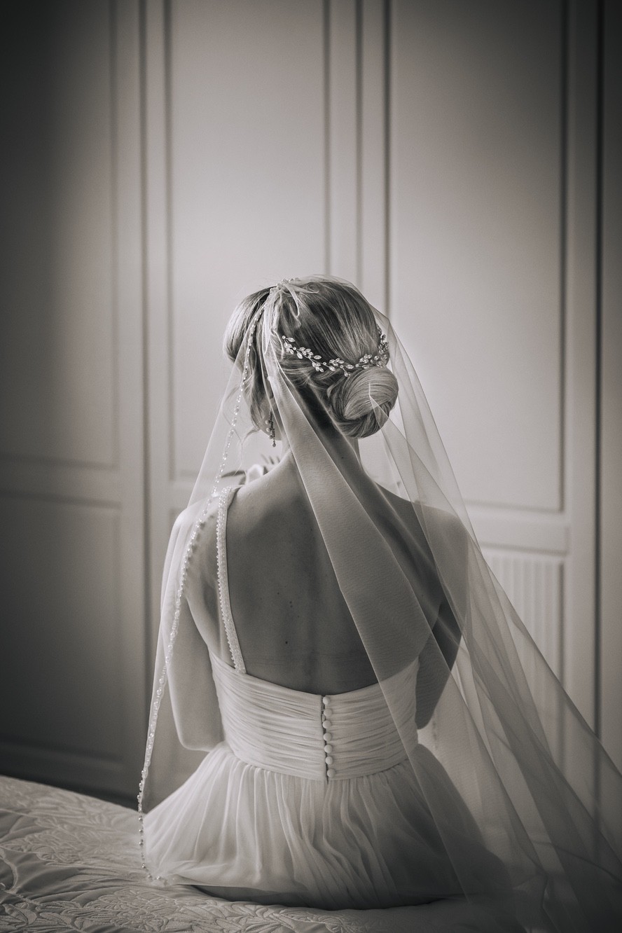 Foto professionale di una sposa in stile anticato