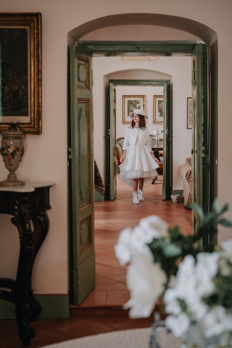 Foto di una cresimanda a casa