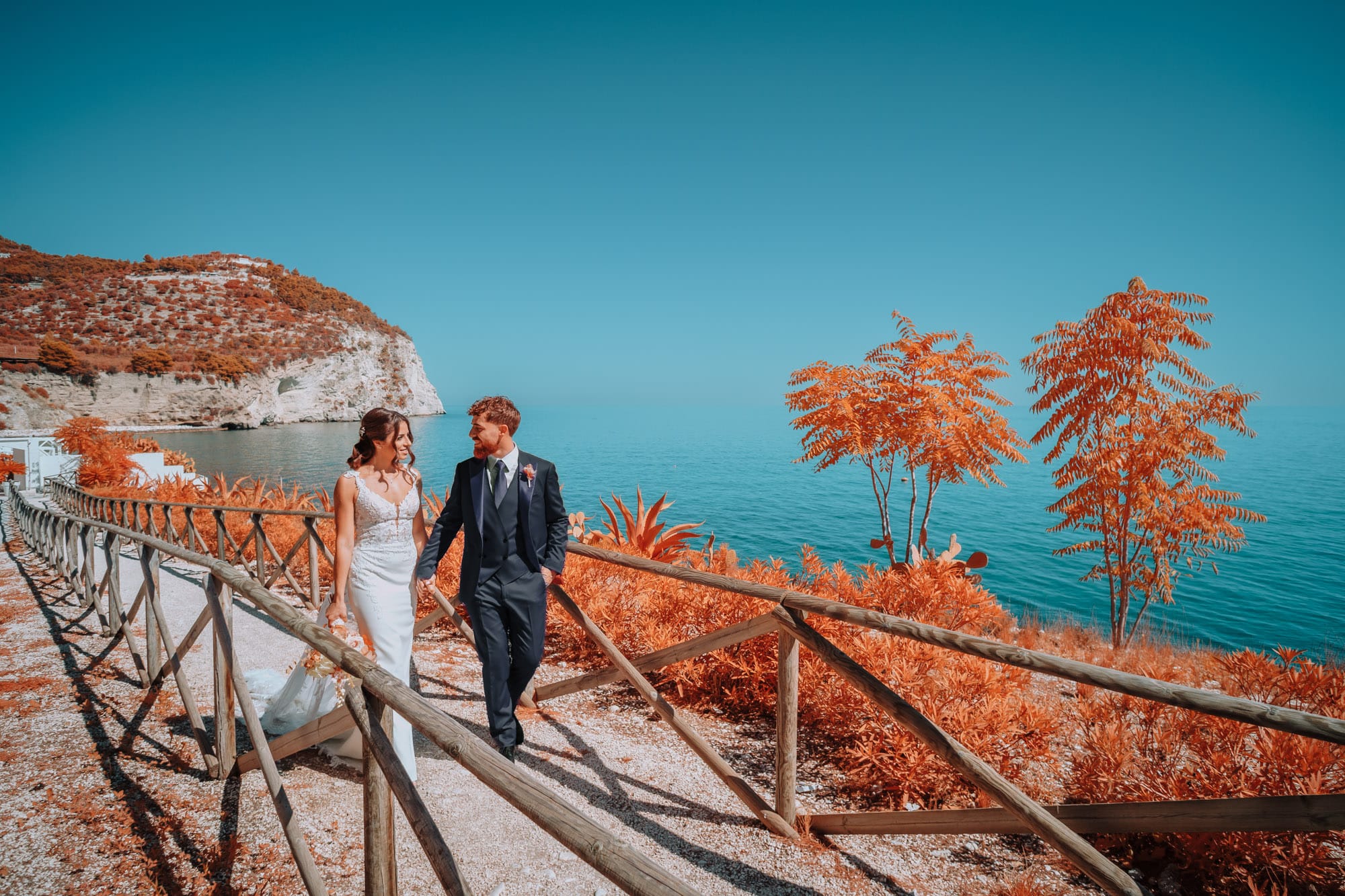 Infrarosso Cromatico matrimonio in Puglia vista mare Gargano