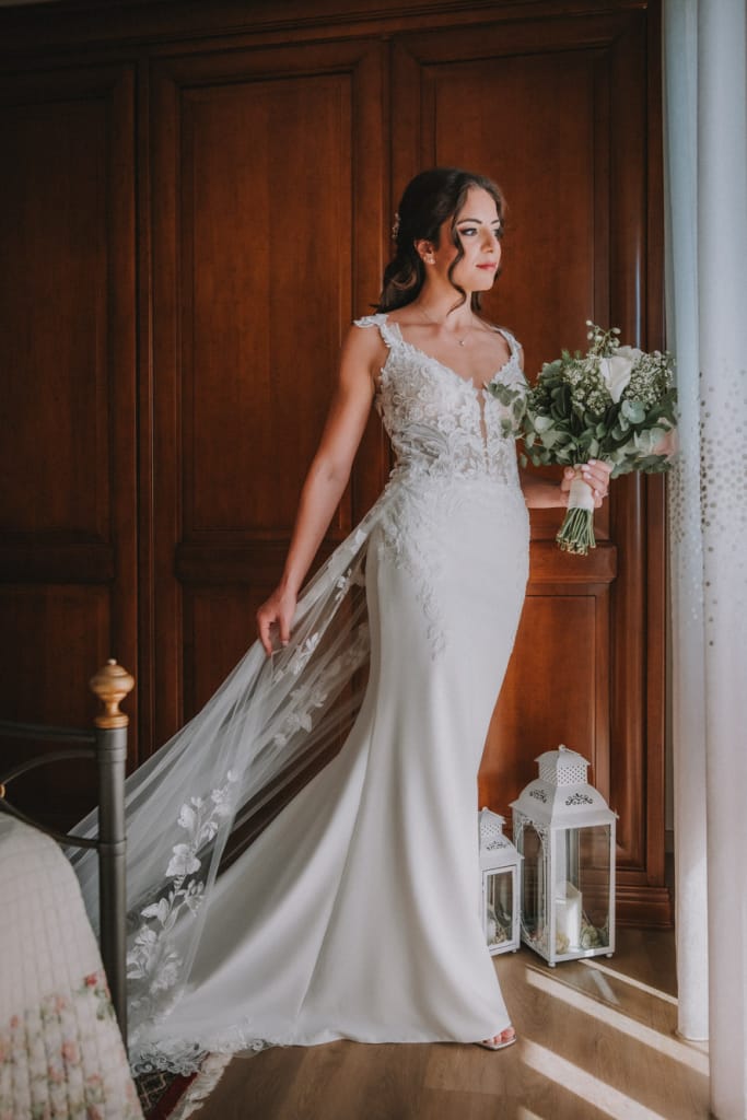 La sposa con i suo abito Atelier Semiramis a Foggia 