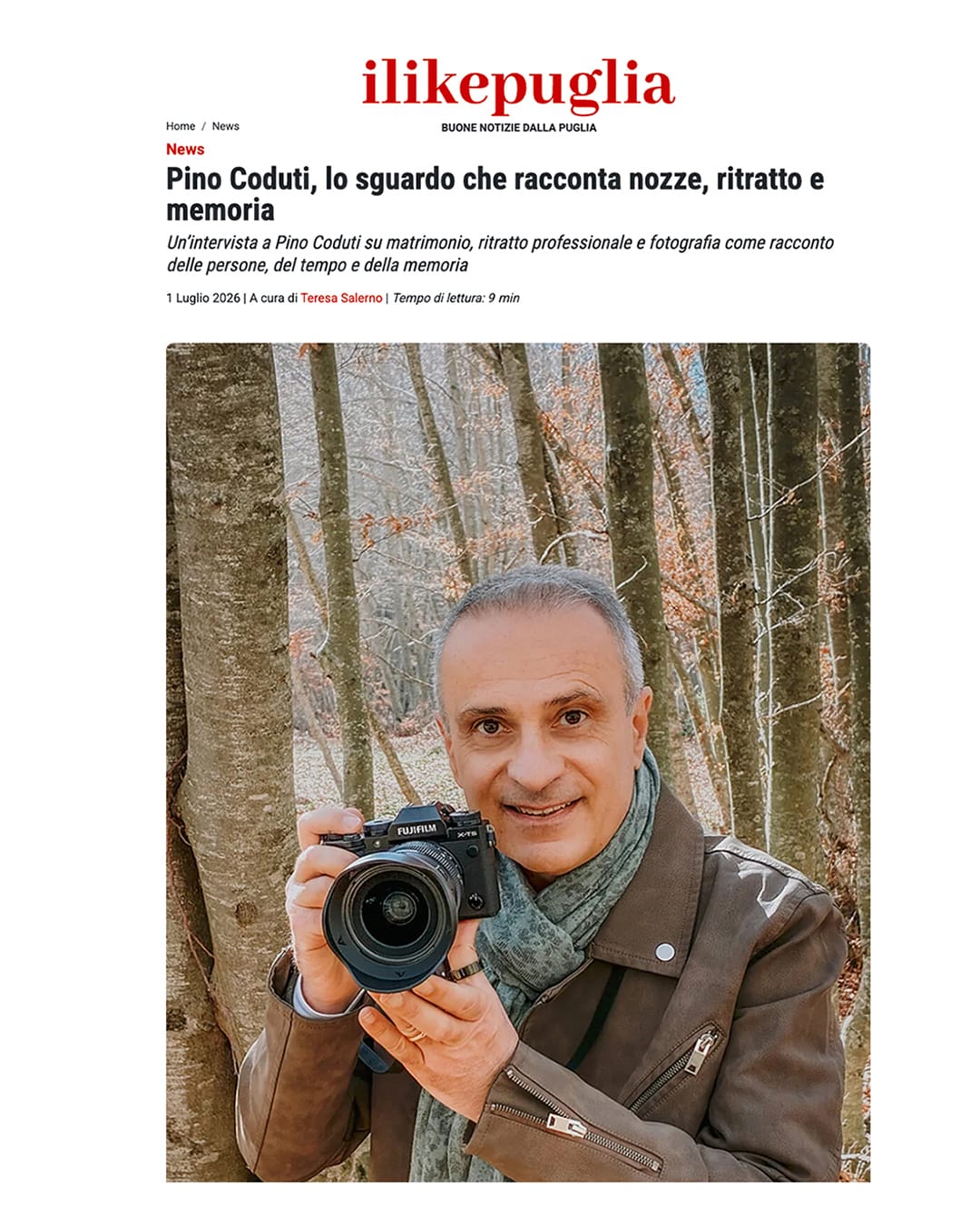 Intervista a Pino Coduti su iLikePuglia: fotografia, memoria e autenticità